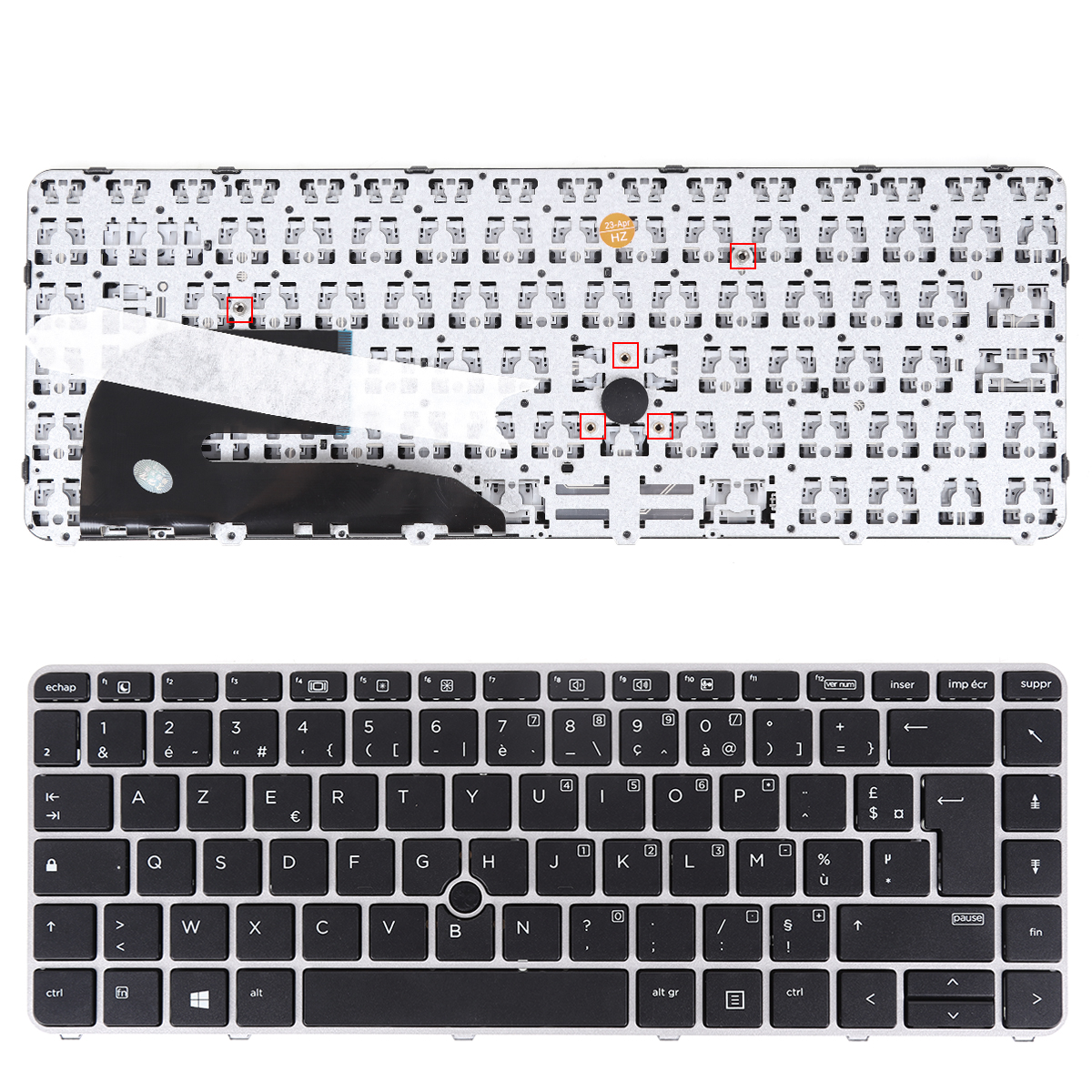 Picture of New Replacement Laptop Keyboard For HP EliteBook 840 G3 SILVER FRAME BLACK （Without foil,win8) FR Layout
